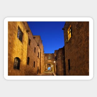 Medieval walk in Rhodes Sticker